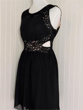 Sweet Storm Black Lace Side Cutout Dress Whimsy Indie Size L